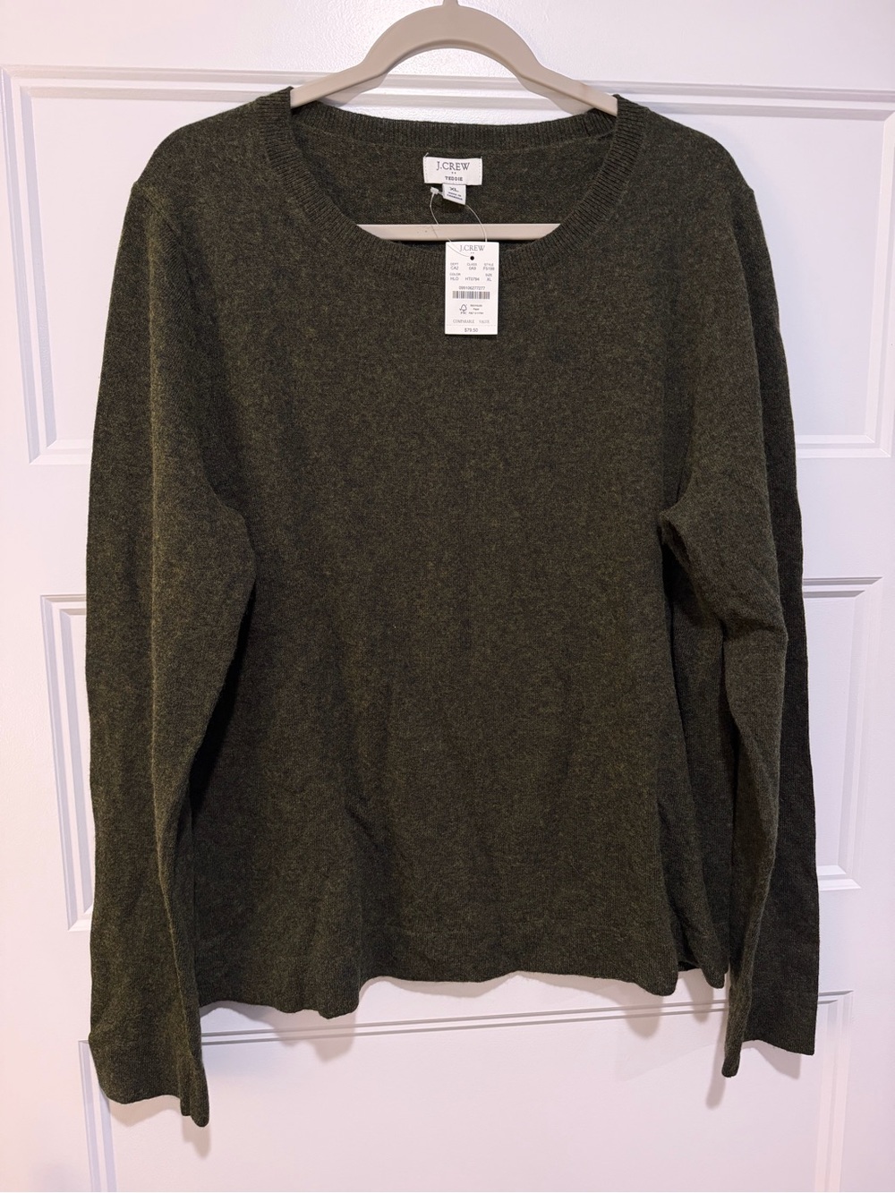 J. Crew Olive Green Crewneck Sweater